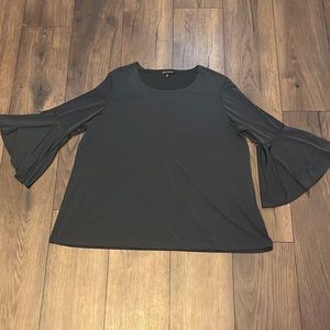 Slinky Brand grey green top with bell sleeves